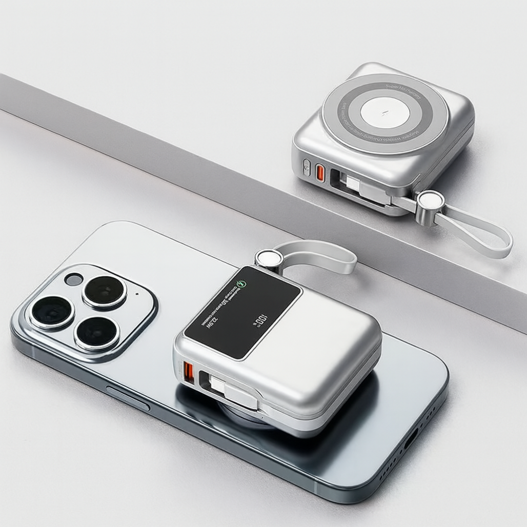Mini Magsafe Powerbank –  15W Wireless Charger for iPhone Android Smartwatch | Pocket-size 10000mAh