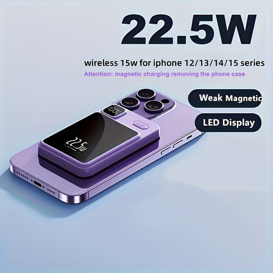 MagSafe 10000mAh Magnetic Wireless Power Bank – Portable Battery Pack for iPhone 16/15/14/13/12