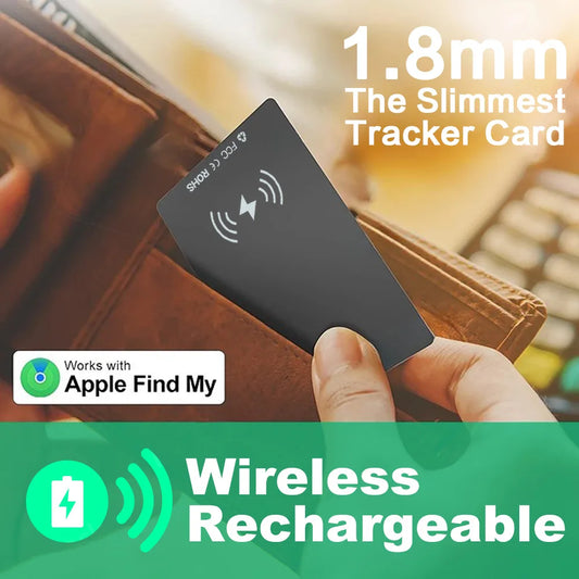 STONEGO Ultra-Thin Wallet Tracker Card – Apple Find My Compatible, Bluetooth Anti-Loss, Wireless Charging, IP68 Waterproof
