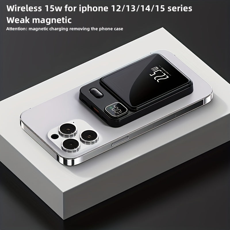 MagSafe 10000mAh Magnetic Wireless Power Bank – Portable Battery Pack for iPhone 16/15/14/13/12
